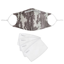 Load image into Gallery viewer, Nolen Legacy-Grey Camo Loop-Cut Face Mask w/ Nose Wire & PM2.5 Filter