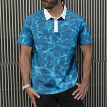 Load image into Gallery viewer, Men's Aqua Polo Shirt
