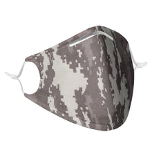 Load image into Gallery viewer, Nolen Legacy-Grey Camo Loop-Cut Face Mask w/ Nose Wire &amp; PM2.5 Filter
