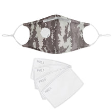 Load image into Gallery viewer, Nolen Legacy-Grey Camo Adjustable Face Mask w/ Nose Wire &amp; Breathing Valve &amp; PM2.5 Filter
